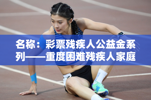 名称：彩票残疾人公益金系列——重度困难残疾人家庭无障碍改造项目