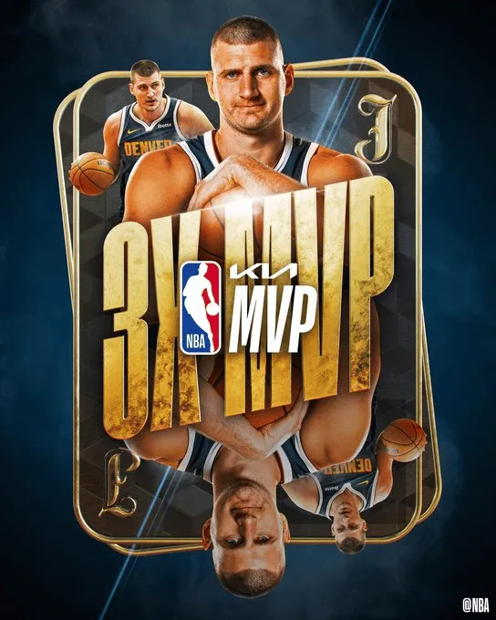 NBA合并以来MVP次数：乔丹5次 詹姆斯4次 约基奇3次